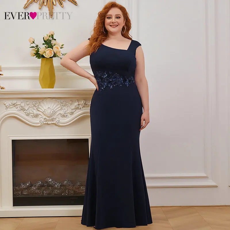 Navy Blue Mother Of The Bride Dresses Plus Size Ever Pretty Elegant Mermaid Flowers Applique Formal Party Gown Vestidos EM00131
Navy Blue Mother Of The Bride Dresses Plus Size Ever Pretty Elegant Mermaid Flowers Applique Formal Party Gown Vestidos EM00131