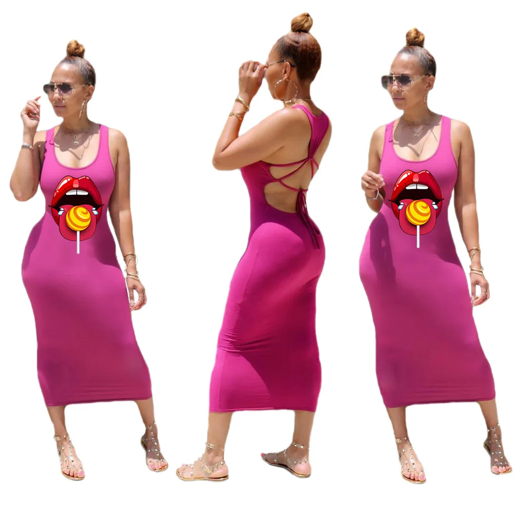Ms. Summer Fashion Trend Dress Ladies Summer Fashion Trend Slim Strip Lip Print Dress Women
Ms. Summer Fashion Trend Dress Ladies Summer Fashion Trend Slim Strip Lip Print Dress Women