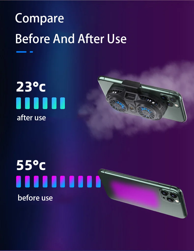 Practical Semi-conductor Phone Radiator USB Mobile Phone Radiator Cooling Quick Cooling Heat Sink Double Fan For Gaming Phones
Practical Semi-conductor Phone Radiator USB Mobile Phone Radiator Cooling Quick Cooling Heat Sink Double Fan For Gaming Phones