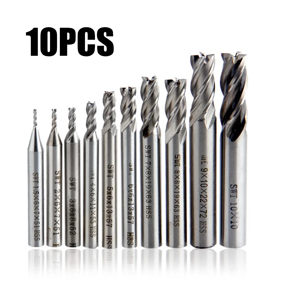 10pcs Milling Cutters Silver Straight shank 1.5/2/2.5/3/3.5/4/4.5/5/5.5/6mm
10pcs Milling Cutters Silver Straight shank 1.5/2/2.5/3/3.5/4/4.5/5/5.5/6mm