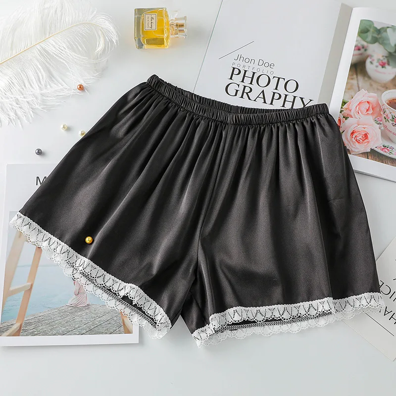 Women Ice Silk Satin Safety Shorts Lace Patchwork Anti-glare Summer Ladies Short Pants Boxer Soft Cool Sleep Bottom Home Pajamas
Women Ice Silk Satin Safety Shorts Lace Patchwork Anti-glare Summer Ladies Short Pants Boxer Soft Cool Sleep Bottom Home Pajamas