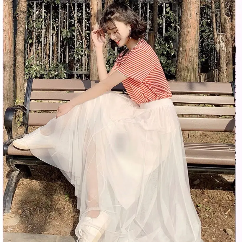 Medium length high waist gauze skirt women's large FAIRY DRESS Korean slim and large A-line pleated skirt
Medium length high waist gauze skirt women's large FAIRY DRESS Korean slim and large A-line pleated skirt