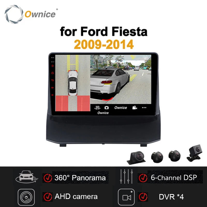 Автомагнитола Ownice 10 1 дюйма 2 din Android 9 0 для Ford Fiesta 2009 2015 автомобильный DVD плеер GPS 360