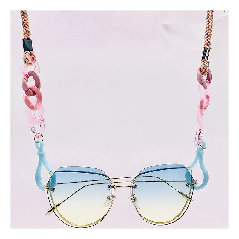 2020 Chic Ethnic Acrylic Handmade mask chain holder Chic mask strap necklace sunglasses chain Jewelry 
2020 Chic Ethnic Acrylic Handmade mask chain holder Chic mask strap necklace sunglasses chain Jewelry