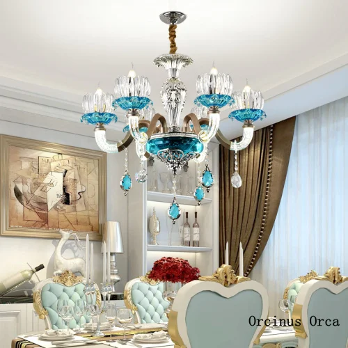 European Luxury Blue Crystal Chandelier Living Room Dining Room Bedroom Mediterranean Zinc Alloy Glass Chandelier
European Luxury Blue Crystal Chandelier Living Room Dining Room Bedroom Mediterranean Zinc Alloy Glass Chandelier