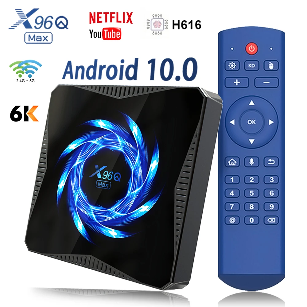 New X96Q Max Smart TV Box Allwinner H616 Android 10 4GB 32GB 64GB 2.4G 5G WiFi Bluetooth 4K Media Player Android TV Box Set top
New X96Q Max Smart TV Box Allwinner H616 Android 10 4GB 32GB 64GB 2.4G 5G WiFi Bluetooth 4K Media Player Android TV Box Set top