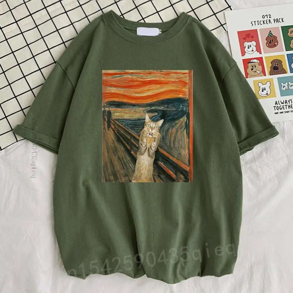 The Scream Art Style Retort Cat Print Mens T-Shirts Retro S-3XL Tshirt Simplicity Casual T-Shirt Cool Loose Men's Tops
The Scream Art Style Retort Cat Print Mens T-Shirts Retro S-3XL Tshirt Simplicity Casual T-Shirt Cool Loose Men's Tops