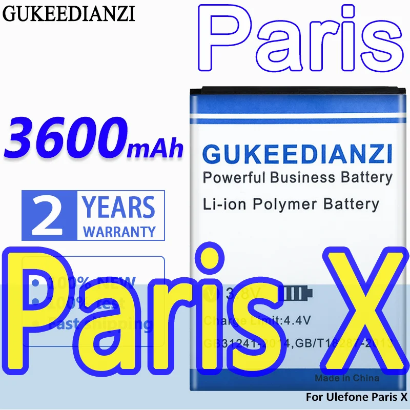 

High Capacity GUKEEDIANZI Battery 3600mAh For Ulefone Paris X