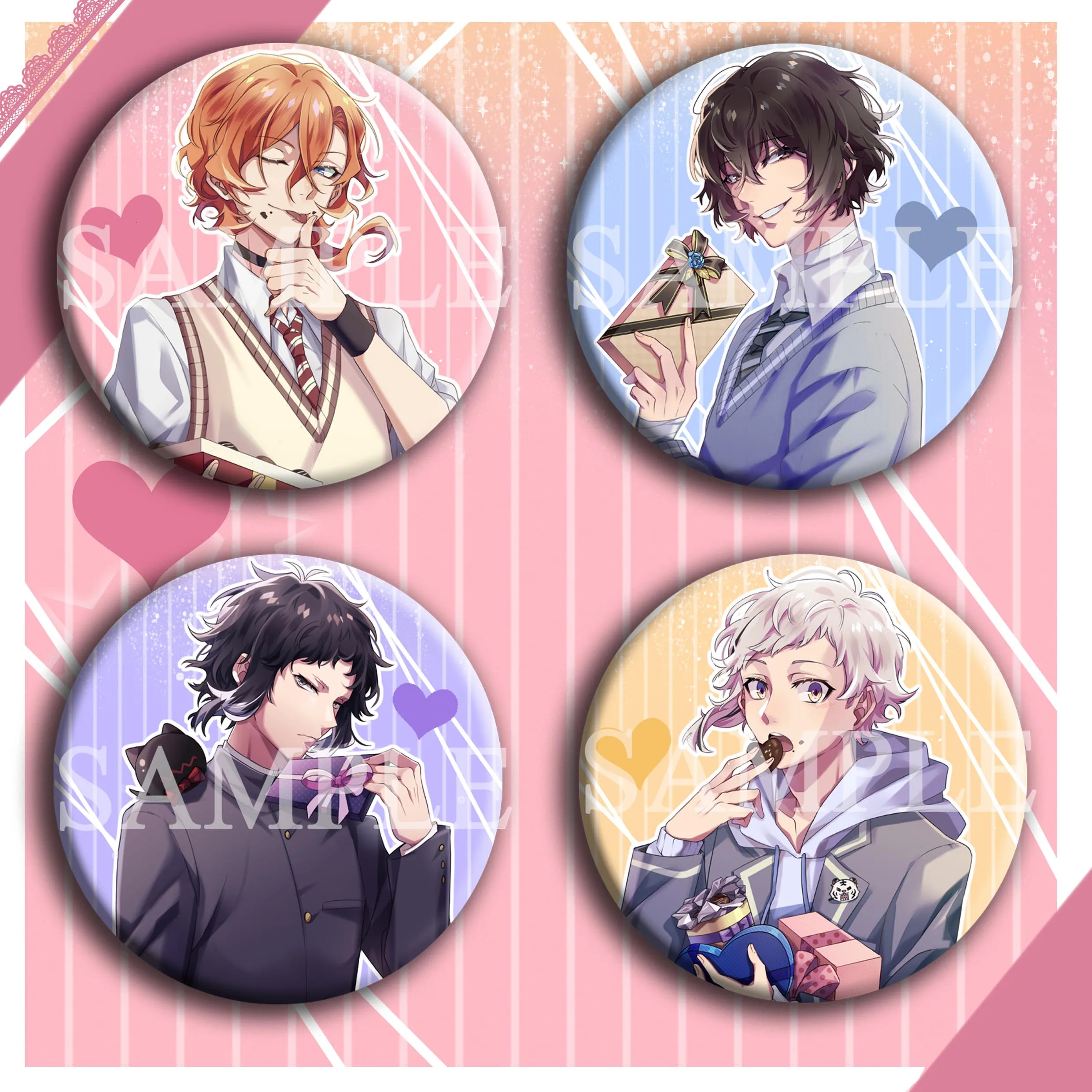 Anime Bungo Stray Dogs dazai osamu Nakahara Chuuya Ryunosuke Akutagawa Nakajima Atsushi Metal Badge Buttons Brooch Pin Gifts
Anime Bungo Stray Dogs dazai osamu Nakahara Chuuya Ryunosuke Akutagawa Nakajima Atsushi Metal Badge Buttons Brooch Pin Gifts