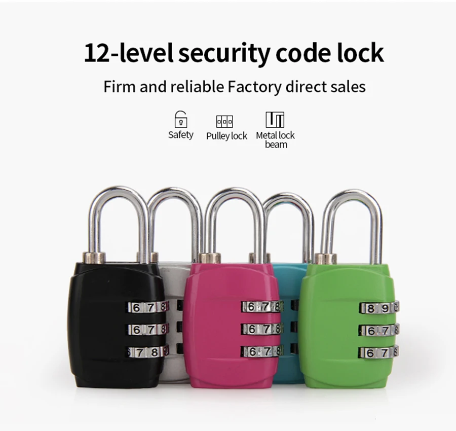 Outdoor travel anti-theft code locks Trolley travel luggage padlock accessories backpack drawer lock
Outdoor travel anti-theft code locks Trolley travel luggage padlock accessories backpack drawer lock