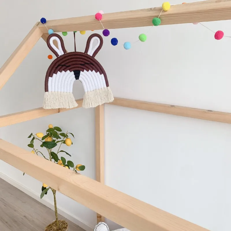 Nordic Nursery Room Decor Macrame Rainbow Pendant Cotton Rope Woven Cartoon Rabbit Wall Hanging Decorations
Nordic Nursery Room Decor Macrame Rainbow Pendant Cotton Rope Woven Cartoon Rabbit Wall Hanging Decorations