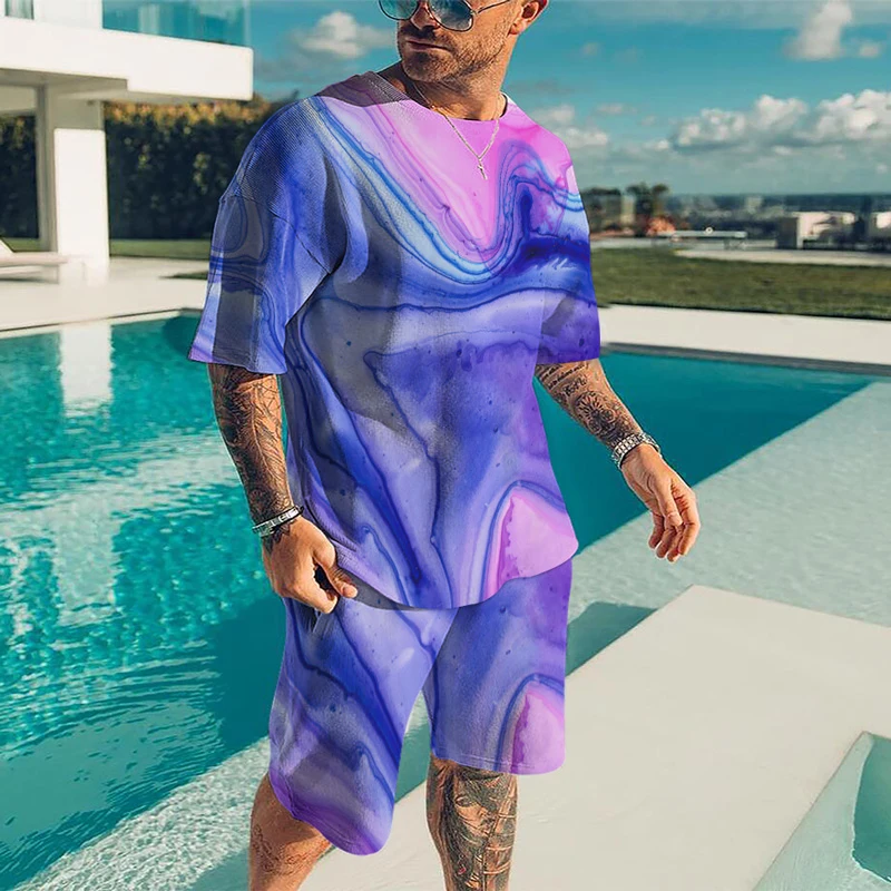 2021 Summer New Men Casual Shorts Sets Short Sleeve T Shirt +Shorts Male Tracksuit Set Men's Brand Clothing 2 Pieces Sets
2021 Summer New Men Casual Shorts Sets Short Sleeve T Shirt +Shorts Male Tracksuit Set Men's Brand Clothing 2 Pieces Sets
