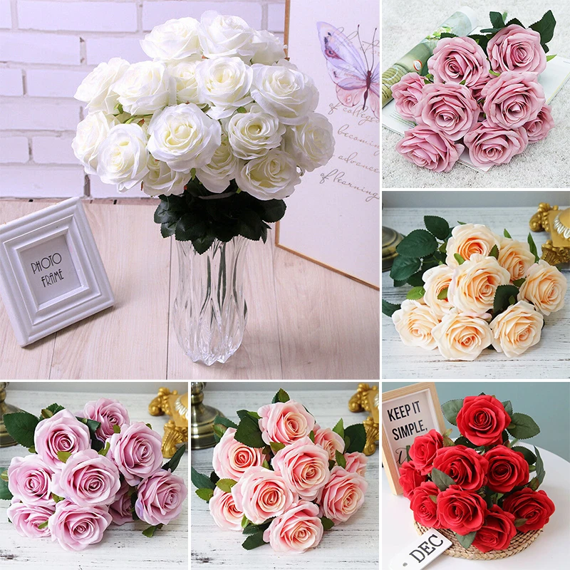 10 Heads Silk Rose Artificial Flowers Bunch Bouquet Wedding Home Party Decor UK
10 Heads Silk Rose Artificial Flowers Bunch Bouquet Wedding Home Party Decor UK