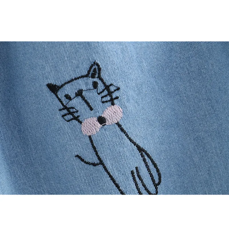 Japanese Style Cat Embroidery Kawaii Lolita Long Midi Denim Skirt Women Elastic High Waisted A-Line Button Jeans Skirts
Japanese Style Cat Embroidery Kawaii Lolita Long Midi Denim Skirt Women Elastic High Waisted A-Line Button Jeans Skirts