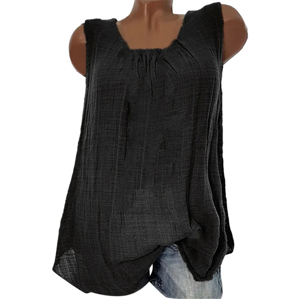 Womens Cotton Linen Blouse Sleeveless Baggy Shirts Vest Tee Tank Tops Loose Summer Blouses And Tops Chemise Femme Camisas
Womens Cotton Linen Blouse Sleeveless Baggy Shirts Vest Tee Tank Tops Loose Summer Blouses And Tops Chemise Femme Camisas
