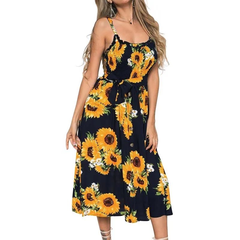Floral Print Sling Sleeveless Sexy Dress Women Summer New Loose Backless Slash Neck Bandage Folds Streetwear Ladies Dresses
Floral Print Sling Sleeveless Sexy Dress Women Summer New Loose Backless Slash Neck Bandage Folds Streetwear Ladies Dresses