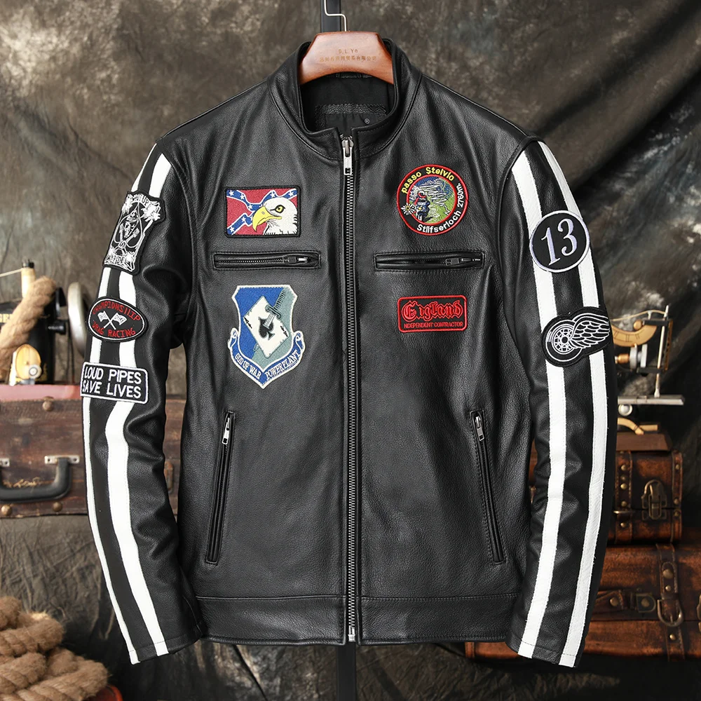 2021 Black Biker's Style Genuine Leather Jacket Men Plus Size 4XL Real Cowhide Autumn Slim Fit Motorcycle Natural Coat
2021 Black Biker's Style Genuine Leather Jacket Men Plus Size 4XL Real Cowhide Autumn Slim Fit Motorcycle Natural Coat