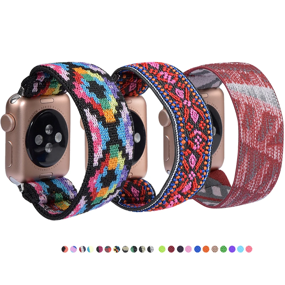 Bohemia Elastic Nylon Loop Band for Apple Watch 6SE 5 4 38/40mm 42/44mm Women Watch Replacement Strap For Iwatch Series 6 5 3 2
Bohemia Elastic Nylon Loop Band for Apple Watch 6SE 5 4 38/40mm 42/44mm Women Watch Replacement Strap For Iwatch Series 6 5 3 2
