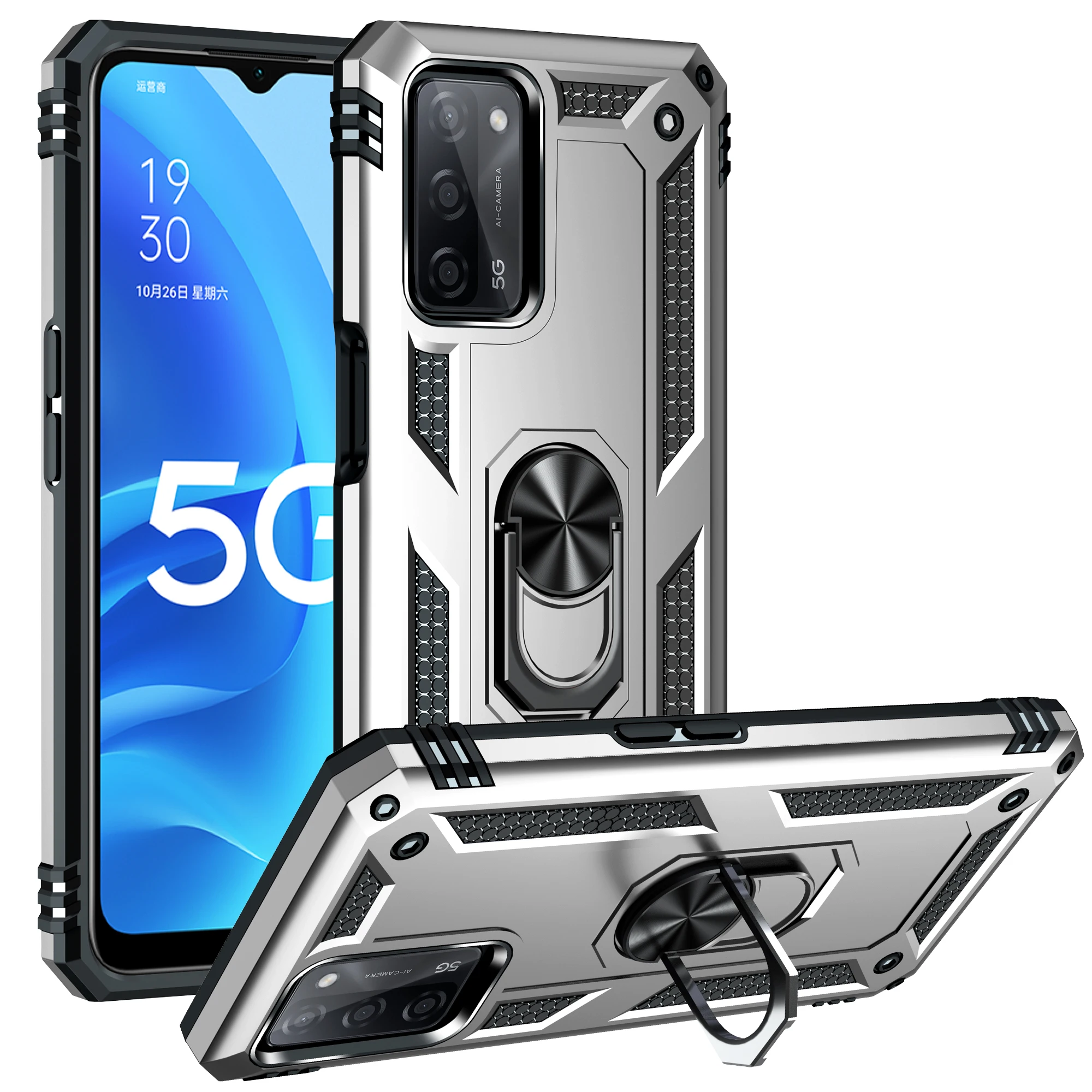 Phone Case For OPPO A54 A55 A74 F19 4G 5G Realme C21 Luxury Shockproof Armor Heavy protection With Ring Bracket Magnetic Cover
Phone Case For OPPO A54 A55 A74 F19 4G 5G Realme C21 Luxury Shockproof Armor Heavy protection With Ring Bracket Magnetic Cover