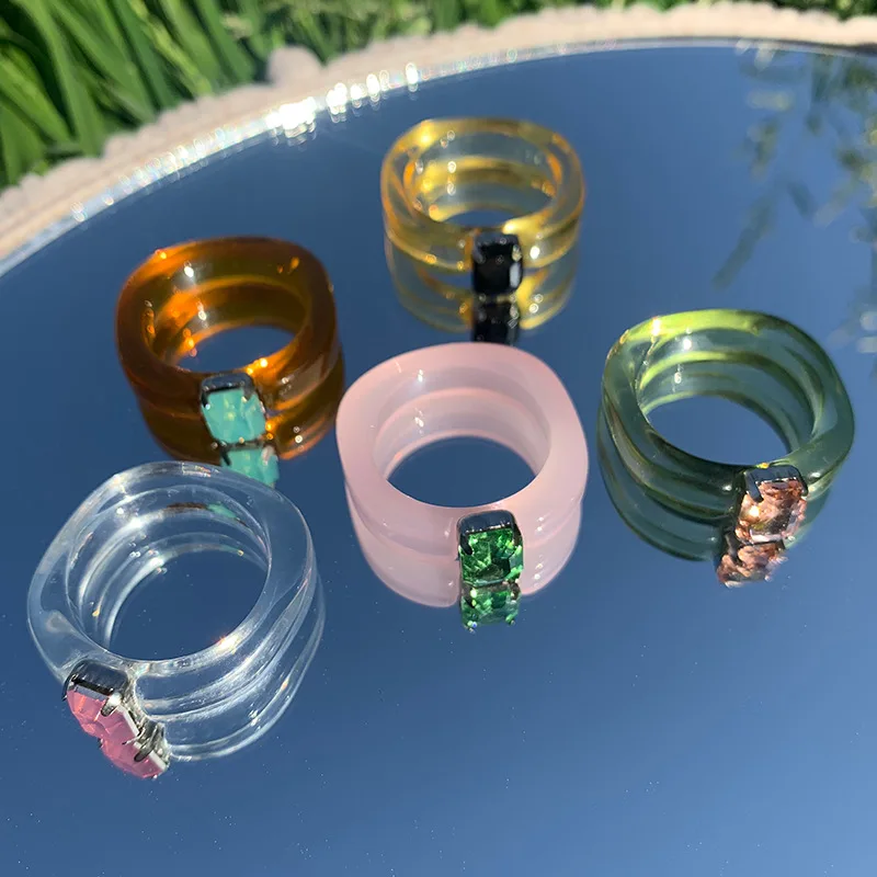 Special $0.99 New Transparent Resin Acrylic Rhinestone Colourful Geometric Square Round Rings Set for Women Jewelry Party Gifts
Special $0.99 New Transparent Resin Acrylic Rhinestone Colourful Geometric Square Round Rings Set for Women Jewelry Party Gifts