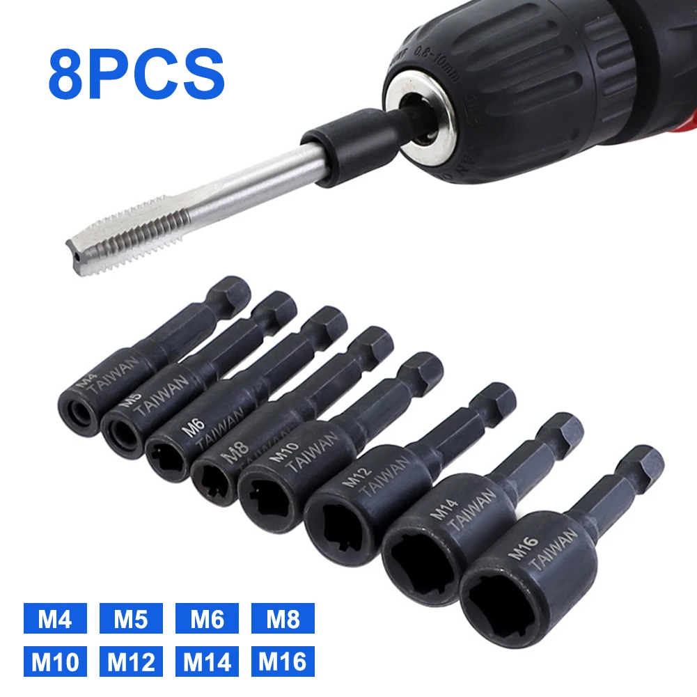 M4-M16 Screw Tap Socket Adapter Alloy Steel 1/4'' Hex Shank Square Driver Socket for DIY Repair Machine Tapping Tools
M4-M16 Screw Tap Socket Adapter Alloy Steel 1/4'' Hex Shank Square Driver Socket for DIY Repair Machine Tapping Tools