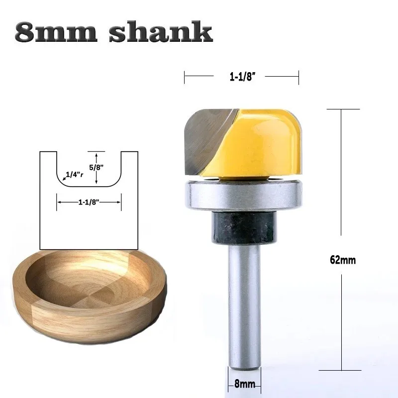8mm Shank Deep Round Bottom Electric Wood Milling Router Bit Shank Bowl & Tray Template Router Bit Wood Cutting Tool Woodworking
8mm Shank Deep Round Bottom Electric Wood Milling Router Bit Shank Bowl & Tray Template Router Bit Wood Cutting Tool Woodworking