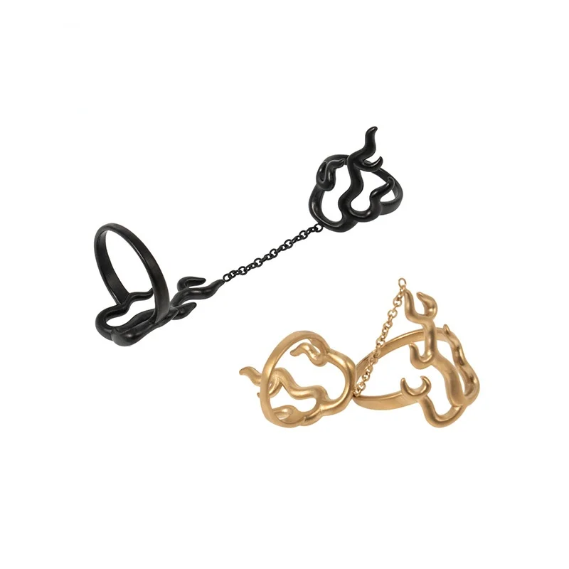 Original black head designer fashion brand original cool three-dimensional flame chain ring set couple ring
Original black head designer fashion brand original cool three-dimensional flame chain ring set couple ring