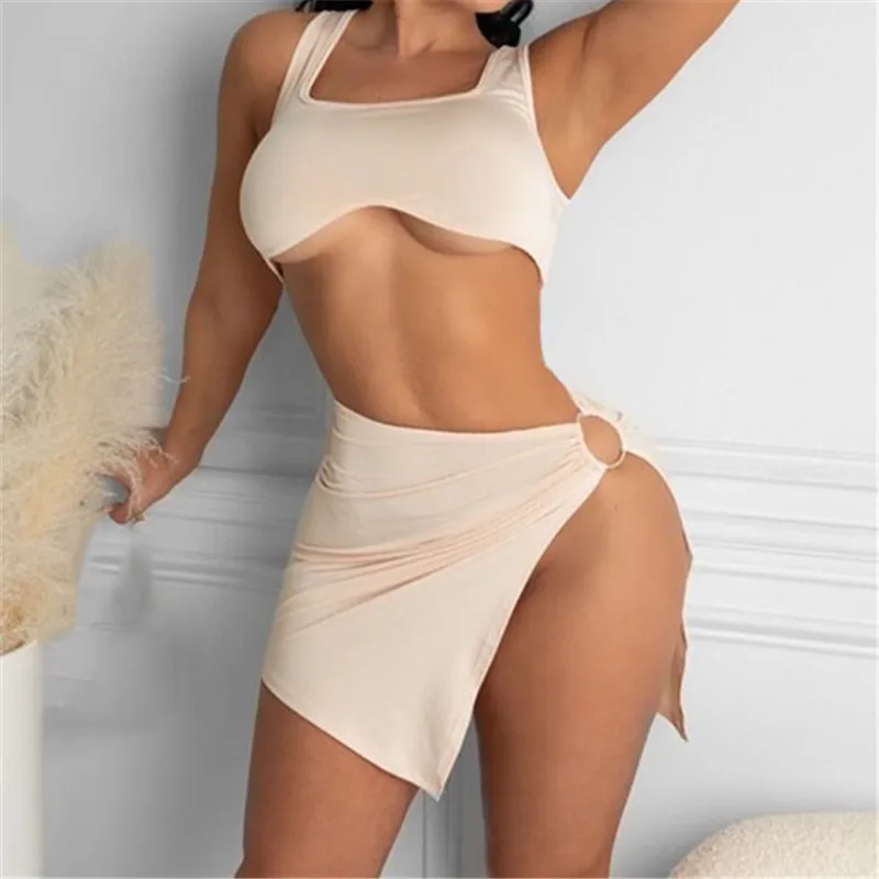 YEYA Nightclub Two Piece Sets Square Collar Off Shoulder Sleeveless Tanks Top and Side High Split Mini Skirts Party Casual Suits 
YEYA Nightclub Two Piece Sets Square Collar Off Shoulder Sleeveless Tanks Top and Side High Split Mini Skirts Party Casual Suits