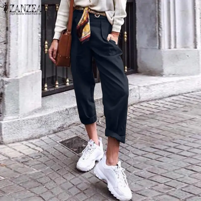 Модные женские длинные брюки ZANZEA, повседневные женские шаровары с боковой молнией, с репкой и высокой талией, однотонные брюки, уличная одеж...
Модные женские длинные брюки ZANZEA, повседневные женские шаровары с боковой молнией, с репкой и высокой талией, однотонные брюки, уличная одеж...