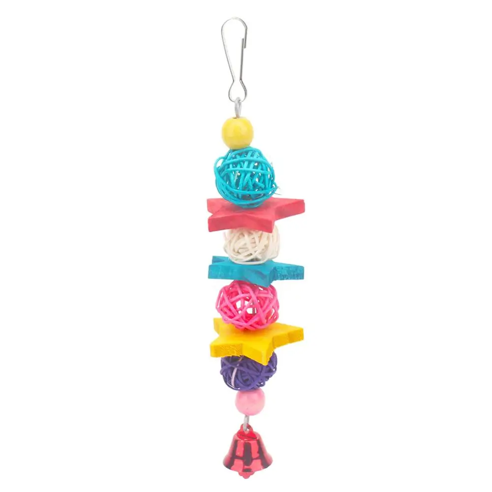 Bird Parrot Toy Colorful Wooden Stars and Rattan Balls Swing Toy with Bell Random Color
Bird Parrot Toy Colorful Wooden Stars and Rattan Balls Swing Toy with Bell Random Color