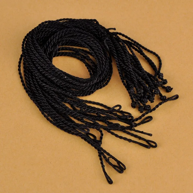 Черный шнур из шелка для ожерелья 1000 шт. 2 мм 45 см 18 дюймов узлы сделай сам