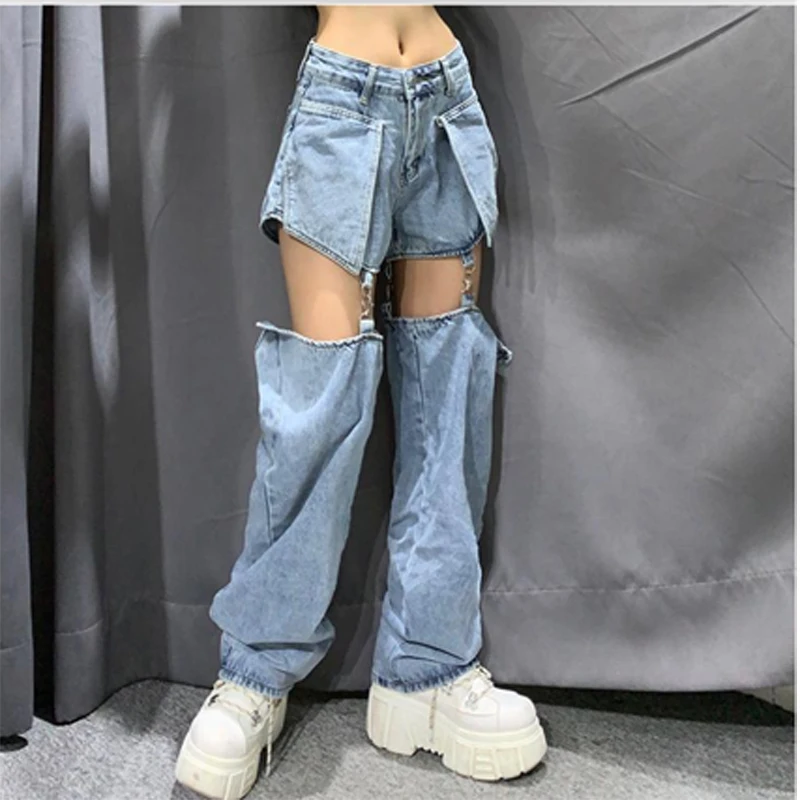 Kayotuas Women Jeans Straight Leg Blue Solid Detachable High Waist Clothes Female Denim Vintage Clothing Straight Trousers
Kayotuas Women Jeans Straight Leg Blue Solid Detachable High Waist Clothes Female Denim Vintage Clothing Straight Trousers