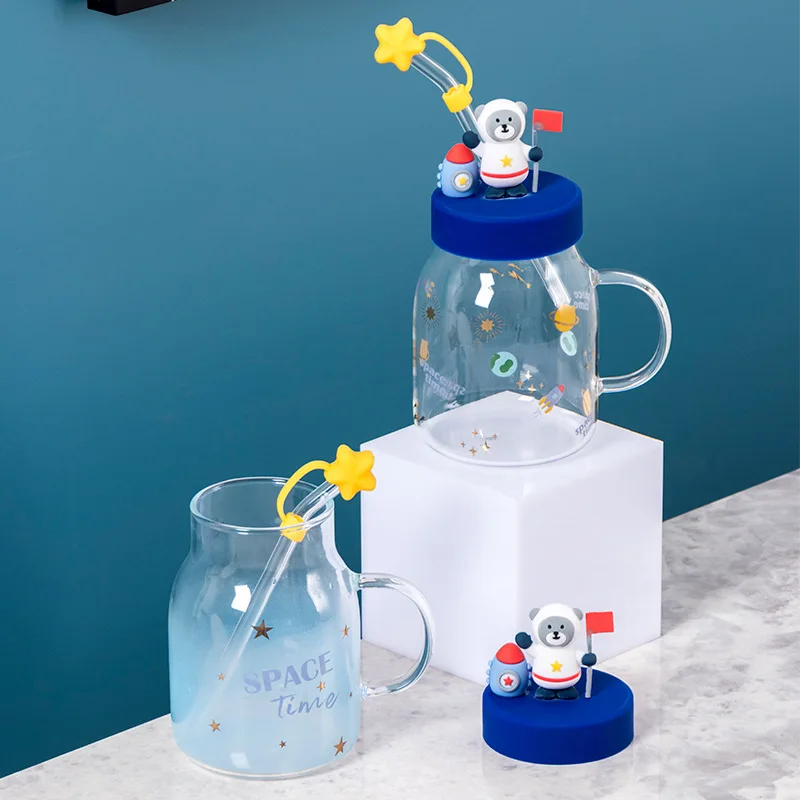 Cute Sippy Cup Creative Bear Astronaut Glass Cup Water Bottle with Lid Household Milk Cup Ins Style Star Water Cup Gift Mug
Cute Sippy Cup Creative Bear Astronaut Glass Cup Water Bottle with Lid Household Milk Cup Ins Style Star Water Cup Gift Mug