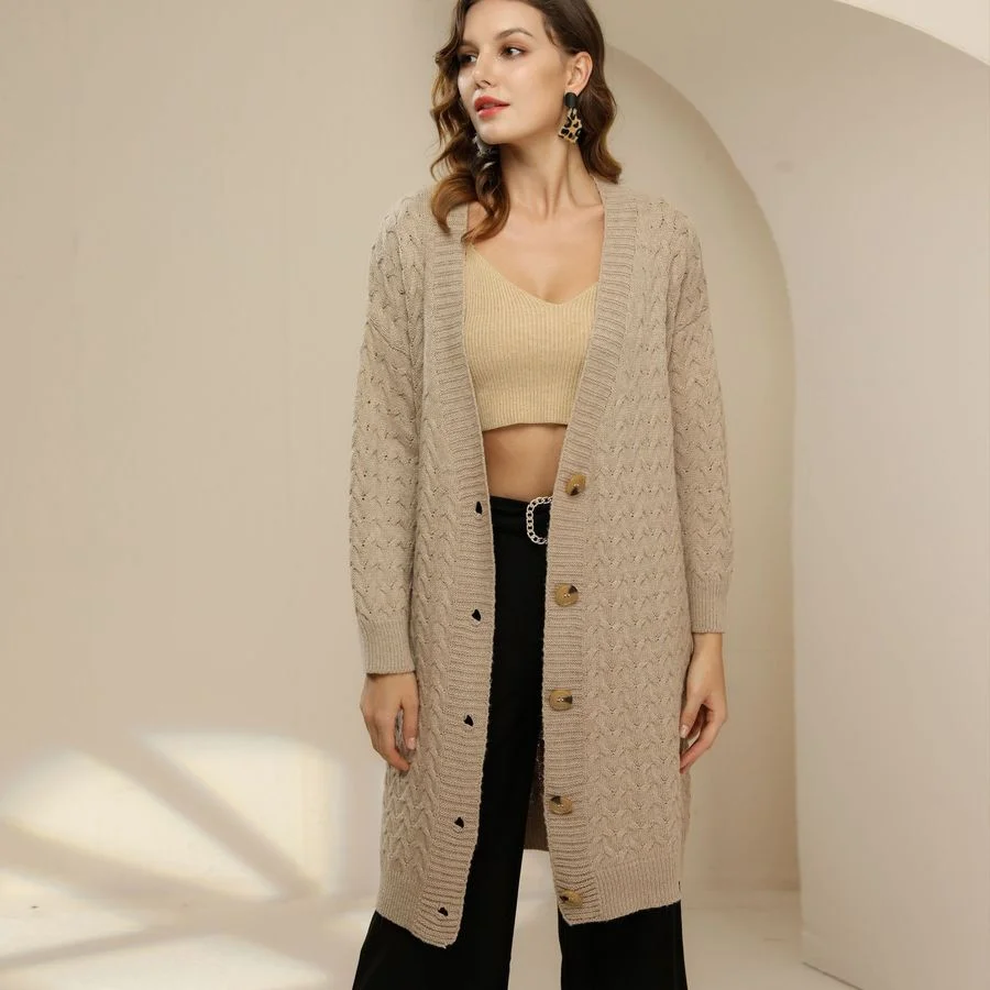Mid-length Women Knitted Sweater Twist Casual Long Sleeve Top Loose Cardigan Jacket Winter Clothes Women Vintage Sweaters
Mid-length Women Knitted Sweater Twist Casual Long Sleeve Top Loose Cardigan Jacket Winter Clothes Women Vintage Sweaters