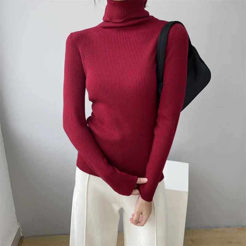 Autumn and winter women's sweater casual solid color high neck long sleeve slim sweater
Autumn and winter women's sweater casual solid color high neck long sleeve slim sweater