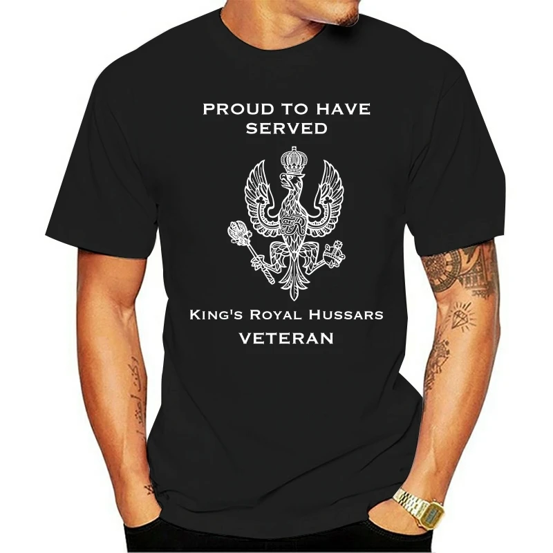 Мужская футболка с круглым вырезом Homme Kings Royal Hussars премиум класса принтом