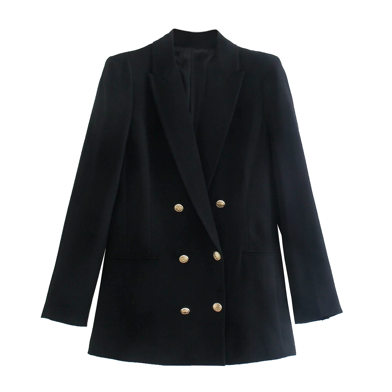 Women Solid Black Chic Office Lady Casual Fashion Blazer Jacket Coat Female Notched Collar Double Breasted Pocket Slim Top
Women Solid Black Chic Office Lady Casual Fashion Blazer Jacket Coat Female Notched Collar Double Breasted Pocket Slim Top