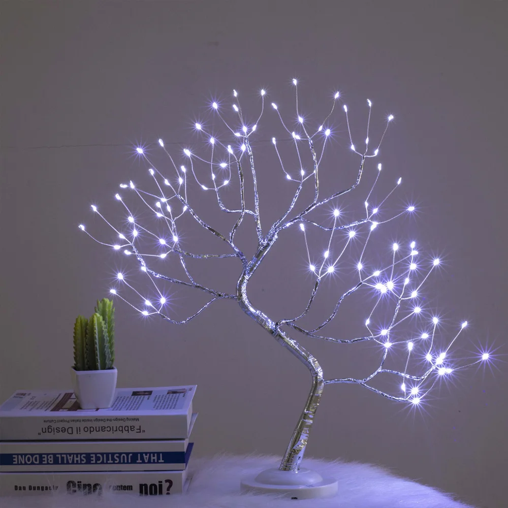 108LED Night Light Mini Christmas Tree Copper Wire Garland Lamp For Home Kids Bedroom Decor Fairy Lights Luminary Lighting
108LED Night Light Mini Christmas Tree Copper Wire Garland Lamp For Home Kids Bedroom Decor Fairy Lights Luminary Lighting