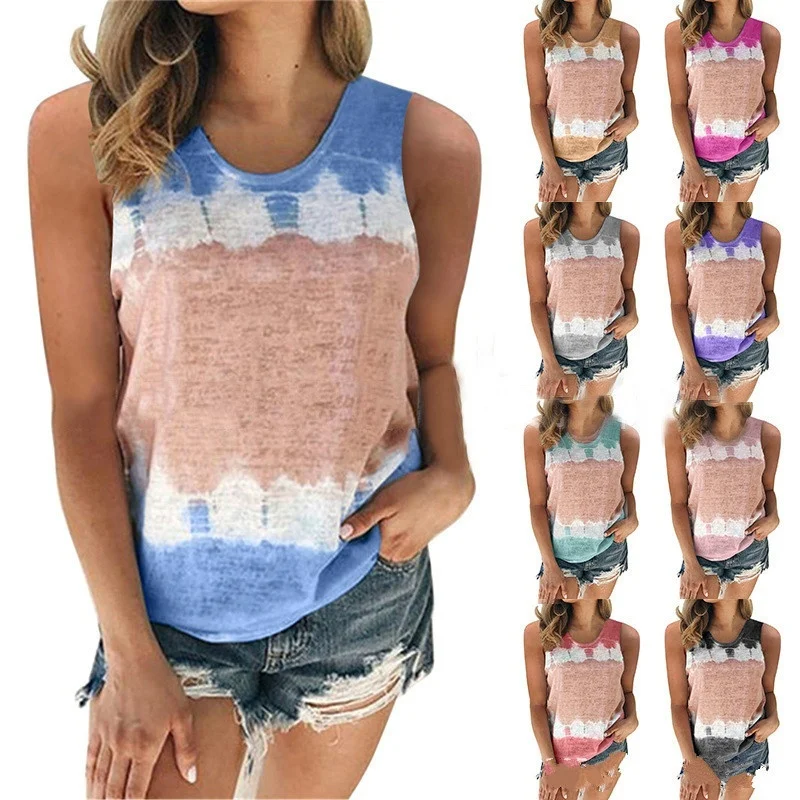 Summer New Women's Fashion Sleeveless T-shirt Loose Round Neck Casual Printed Vest Top Sports Vests
Summer New Women's Fashion Sleeveless T-shirt Loose Round Neck Casual Printed Vest Top Sports Vests
