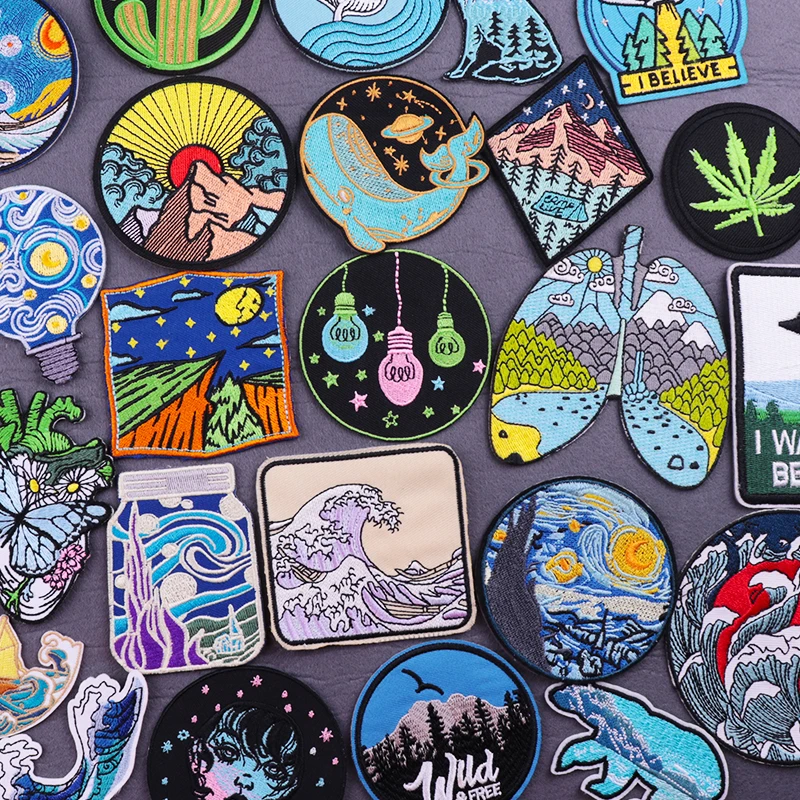 Outdoor Starry Sky Patch Embroidered Patches For Clothing Mountain Wave Applique For Clothes Iron On Patches On Jeans Clothes
Outdoor Starry Sky Patch Embroidered Patches For Clothing Mountain Wave Applique For Clothes Iron On Patches On Jeans Clothes