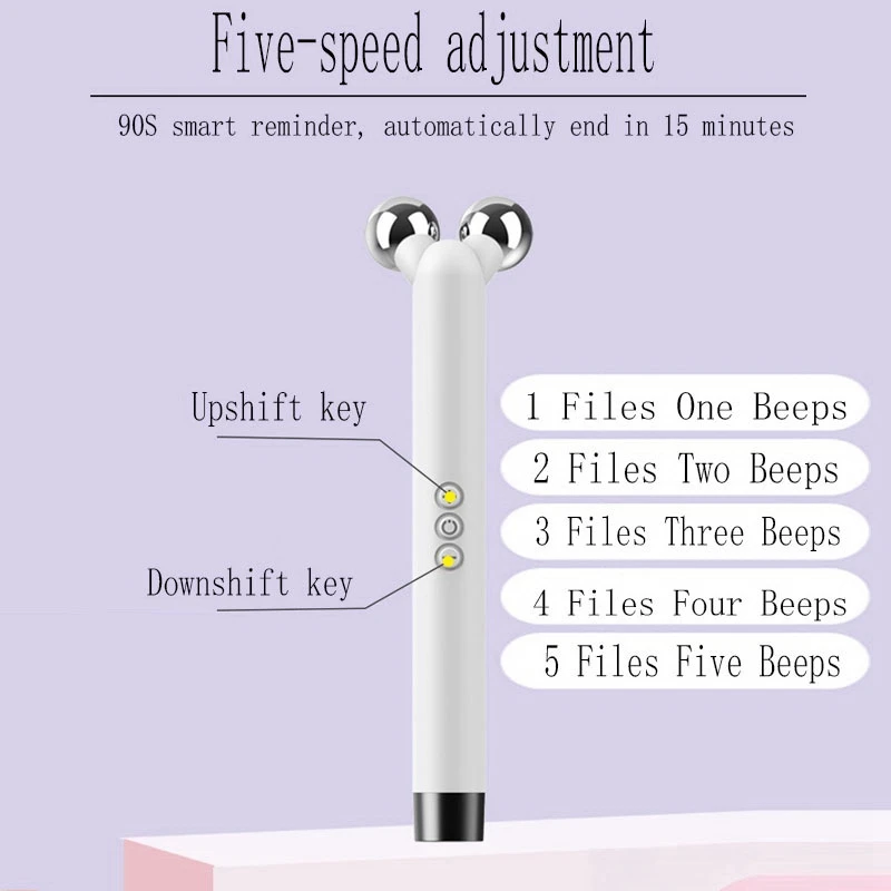 Vibrating Roller Face Roller Eye Massager T/V Shaped Face Lifting Slimming Beauty Bar Massager