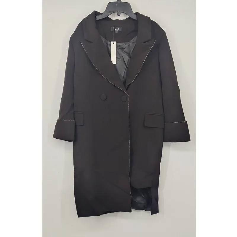 YUERWANG Women Woolen Coat Black Winter Jacket Lace Up Loose Long Overcoat Irregular Hem Fashion All Match Outwear Autumn 2021 
YUERWANG Women Woolen Coat Black Winter Jacket Lace Up Loose Long Overcoat Irregular Hem Fashion All Match Outwear Autumn 2021