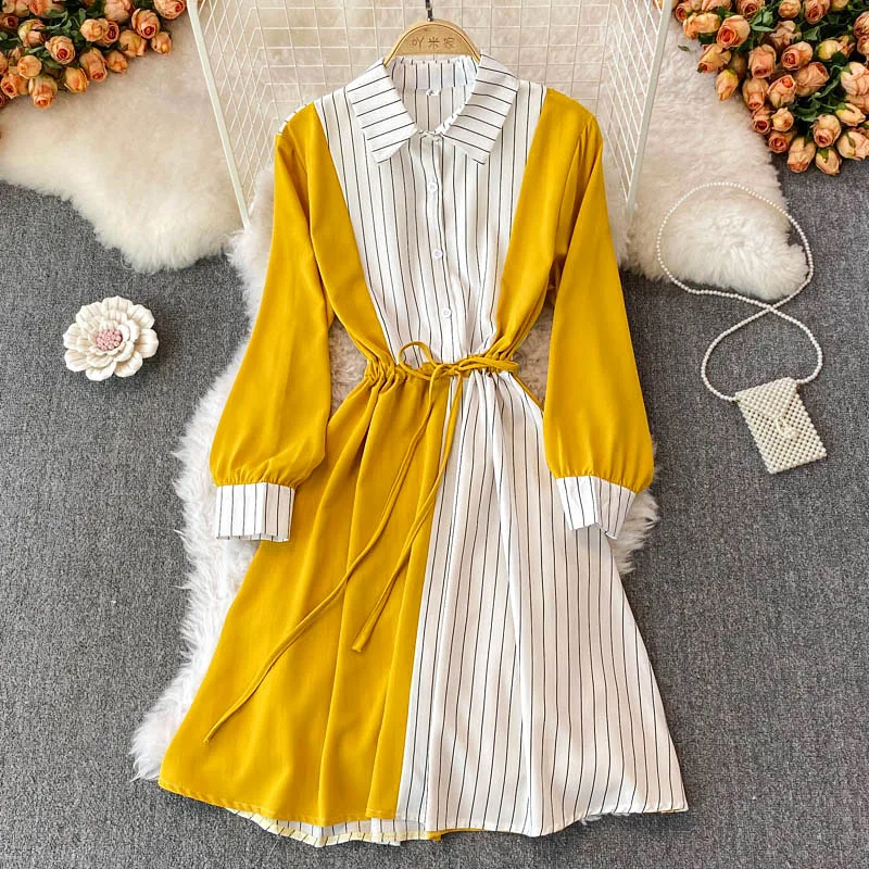 Aibeautyer New Vintage Solid Slim Button Full Lady Dress A Line Polo Collar Chiffon Single Breasted Mid-Calf Women Dresses
Aibeautyer New Vintage Solid Slim Button Full Lady Dress A Line Polo Collar Chiffon Single Breasted Mid-Calf Women Dresses
