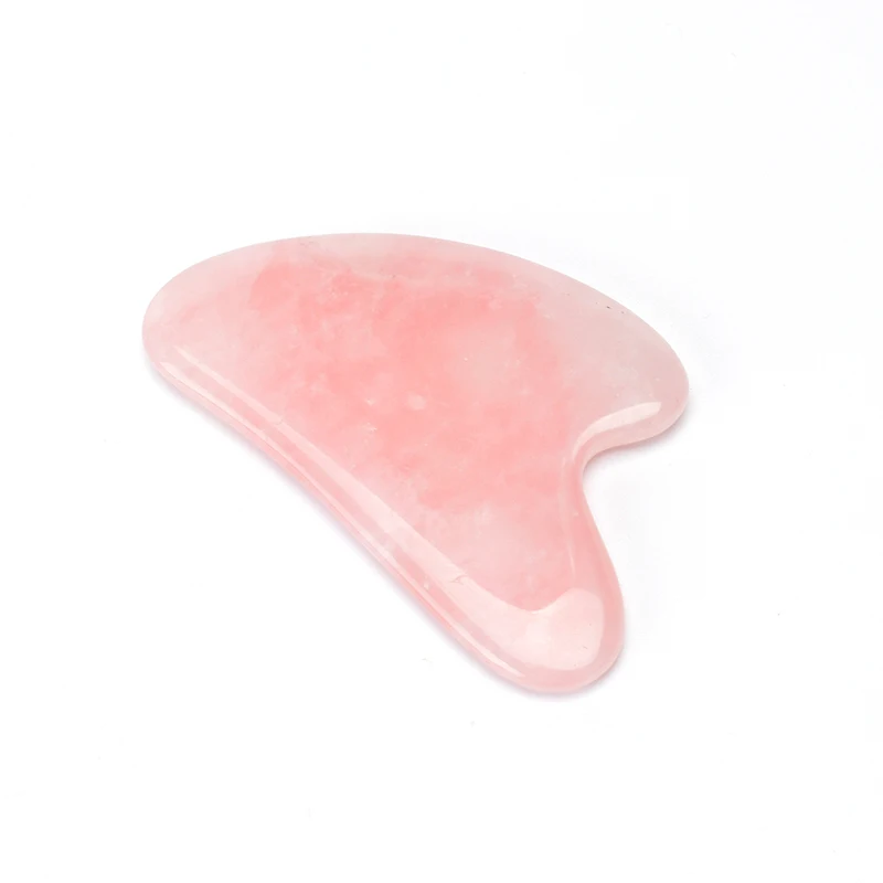 

Пластина из розового кварца и нефрита Для Массажа Гуаша, скребок из натурального камня для лица, шеи, спины, тела, терапии давления лица