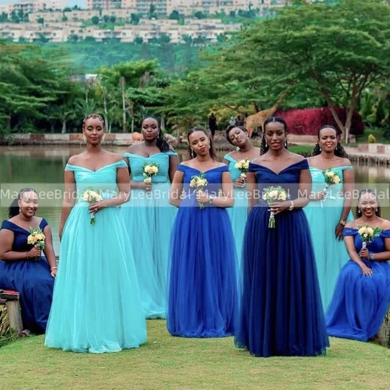Off Shoulder Royal Blue Bridesmaid Dresses A-Line Sky Blue Pleats Tulle Long Wedding Party Dress Wholesale Maid Of Honor Gowns
Off Shoulder Royal Blue Bridesmaid Dresses A-Line Sky Blue Pleats Tulle Long Wedding Party Dress Wholesale Maid Of Honor Gowns