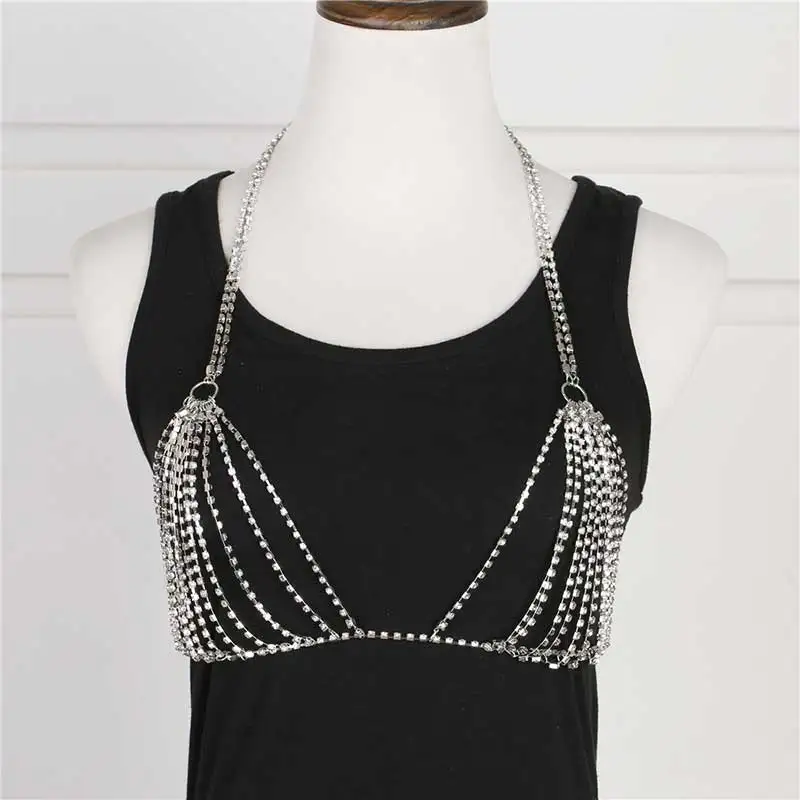 Creative Sexy Mesh Crystal Body Chain Bra Harness Belly Waist Chain Rhinestone Sexy Body Jewelry Bra Necklace Bralette
Creative Sexy Mesh Crystal Body Chain Bra Harness Belly Waist Chain Rhinestone Sexy Body Jewelry Bra Necklace Bralette