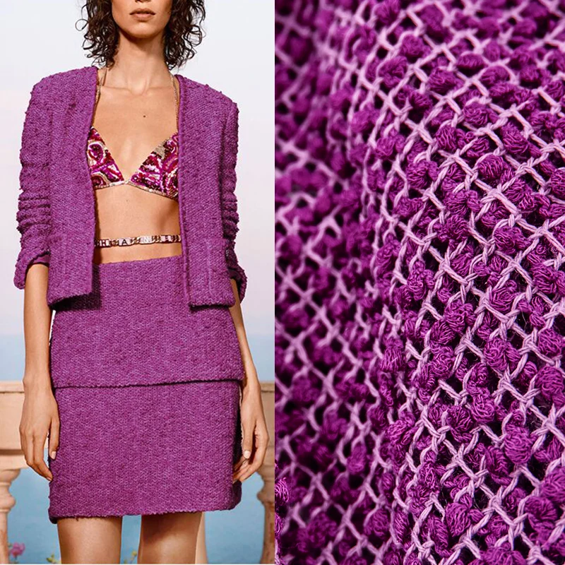 Hollow Charm Purple Soft Tweed Fabric For Coat Skirt Telas Por Metro Tissus Au MTre Sewing By The Yard Tecido 
Hollow Charm Purple Soft Tweed Fabric For Coat Skirt Telas Por Metro Tissus Au MTre Sewing By The Yard Tecido