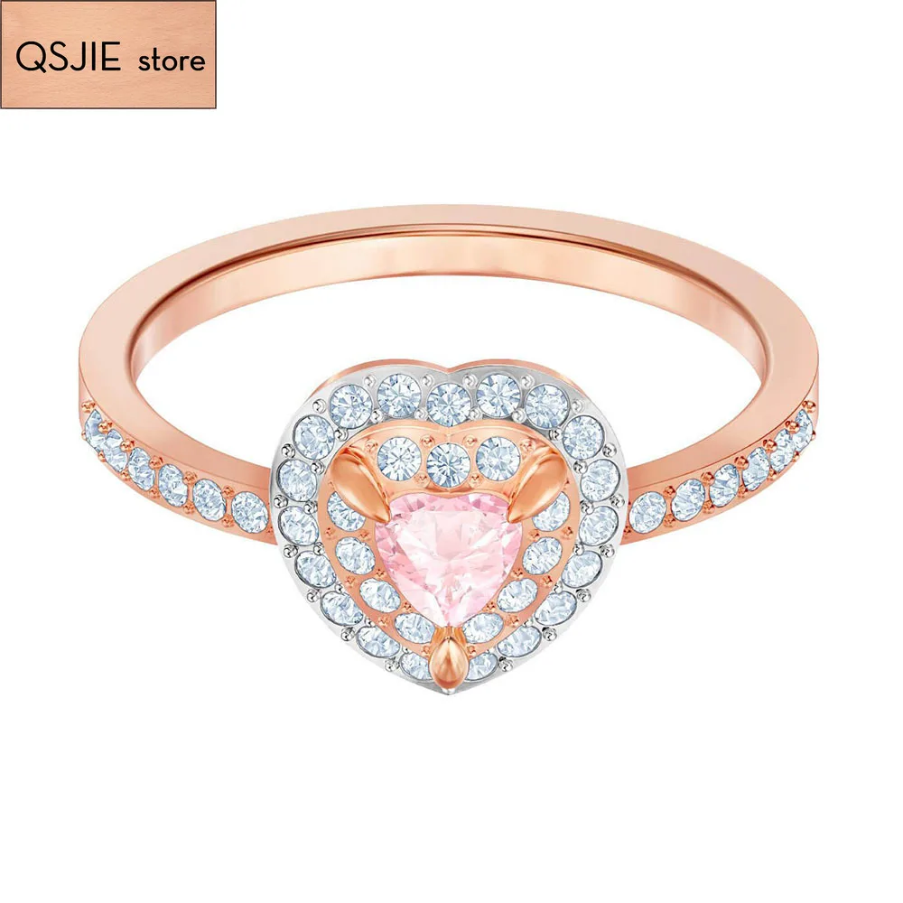 QSJIE High quality SWA. New Light Pink Heart Crystal Fresh Romantic Luxury Jewelry Gift Ring Charming fashion jewelry
QSJIE High quality SWA. New Light Pink Heart Crystal Fresh Romantic Luxury Jewelry Gift Ring Charming fashion jewelry