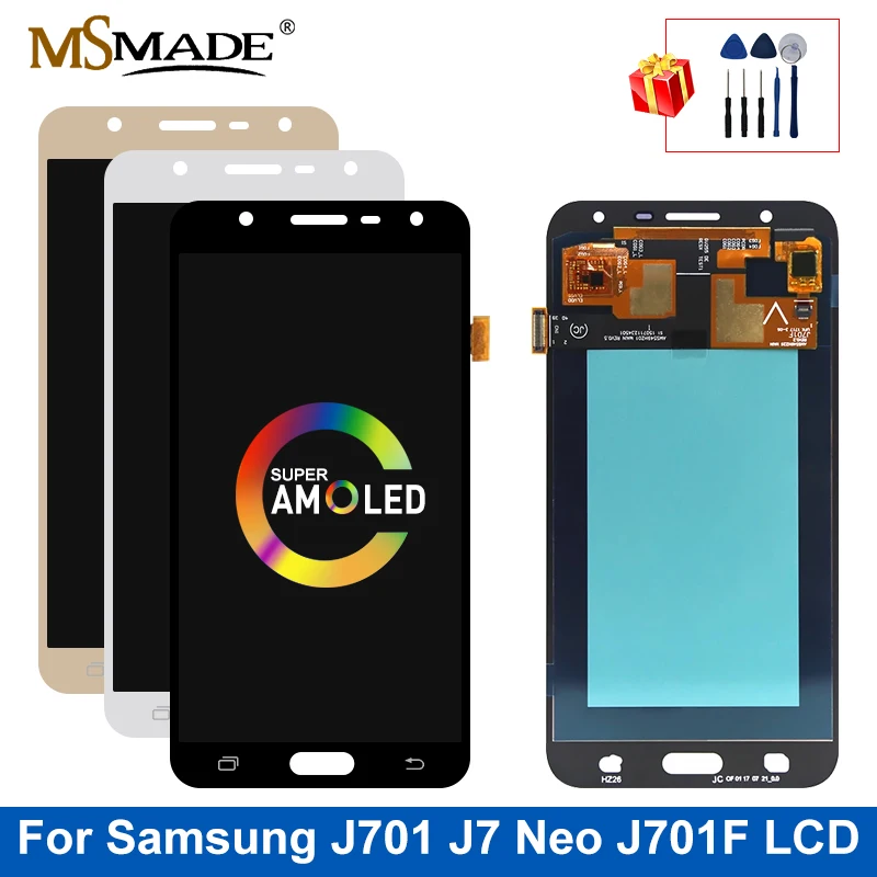 ЖК-дисплей Super AMOLED для SAMSUNG Galaxy J7 Neo, J701, J701F, J701M, J701MT, сенсорный ЖК-экран в сборе, запчасти для Galaxy J701, ЖК-дисплей 
ЖК-дисплей Super AMOLED для SAMSUNG Galaxy J7 Neo, J701, J701F, J701M, J701MT, сенсорный ЖК-экран в сборе, запчасти для Galaxy J701, ЖК-дисплей