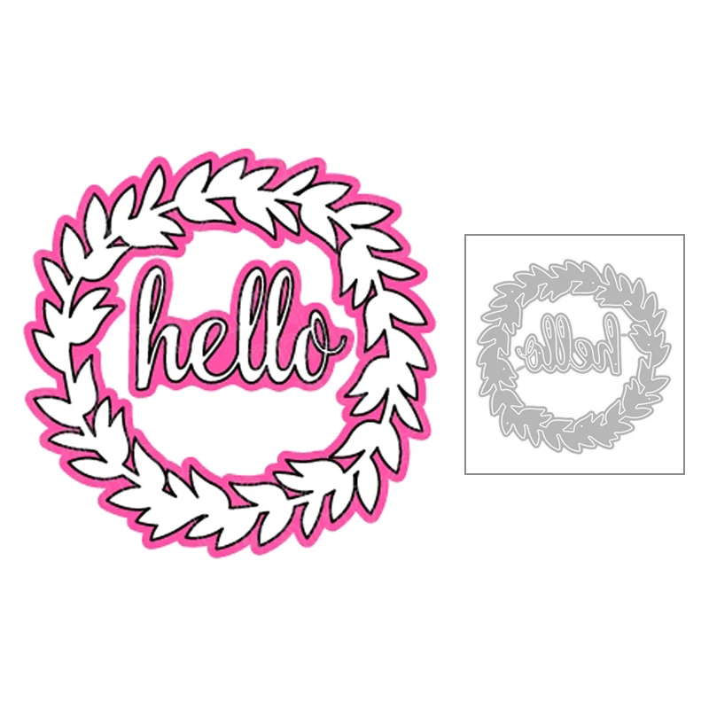 2020 Новый венок металлический Трафаретный вырубной Штамп для DIY тиснение «Hello» и «венок декоративная поздравительная открытка Бумага альбом...
2020 Новый венок металлический Трафаретный вырубной Штамп для DIY тиснение «Hello» и «венок декоративная поздравительная открытка Бумага альбом...